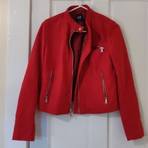 Gap Red Wool Moto Jacket